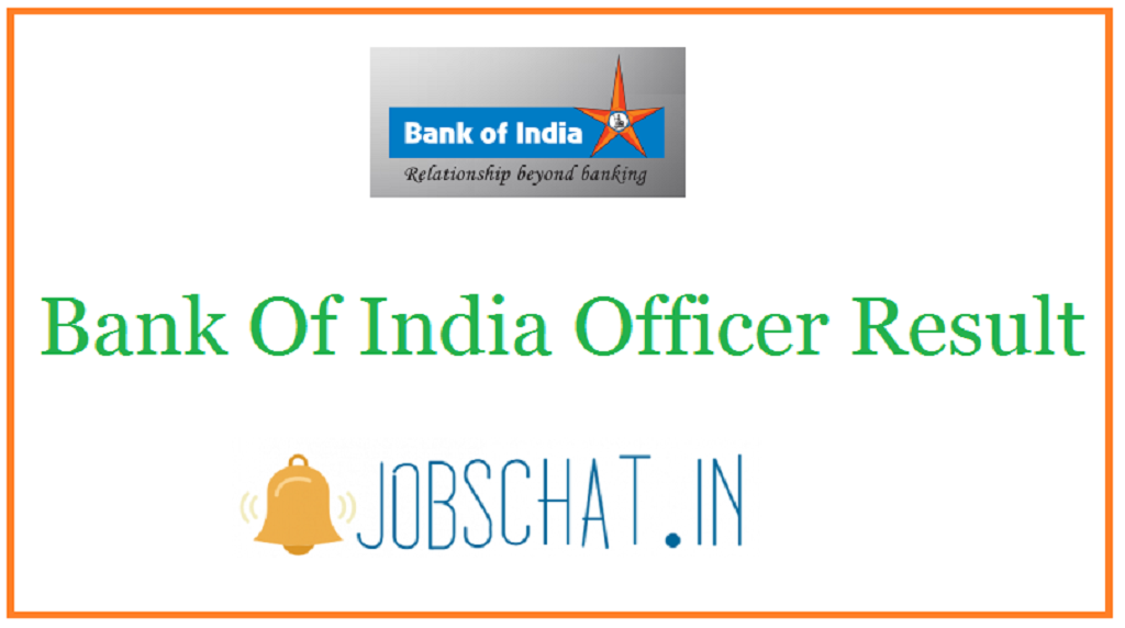 Bank Of India Officer Result