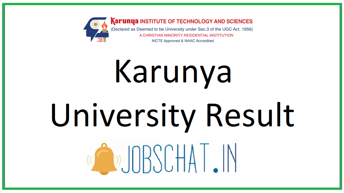 Karunya University Result 2020 Out UG, PG Sem Marks