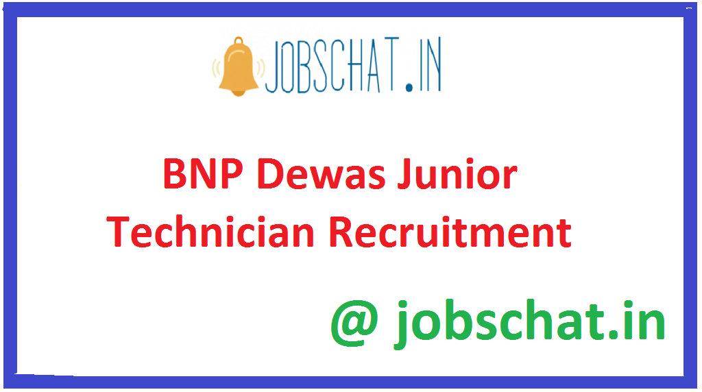 BNP Dewas Junior Technician Recruitment