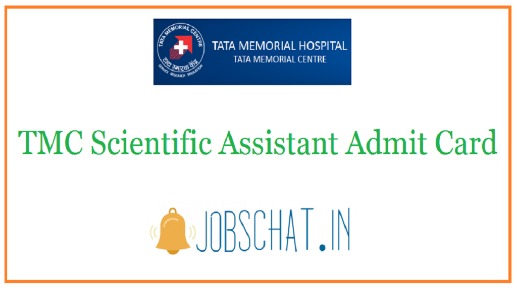 TMC Scientific Assistant Admit Card