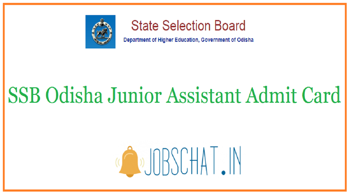 SSB Odisha Junior Assistant Admit Card