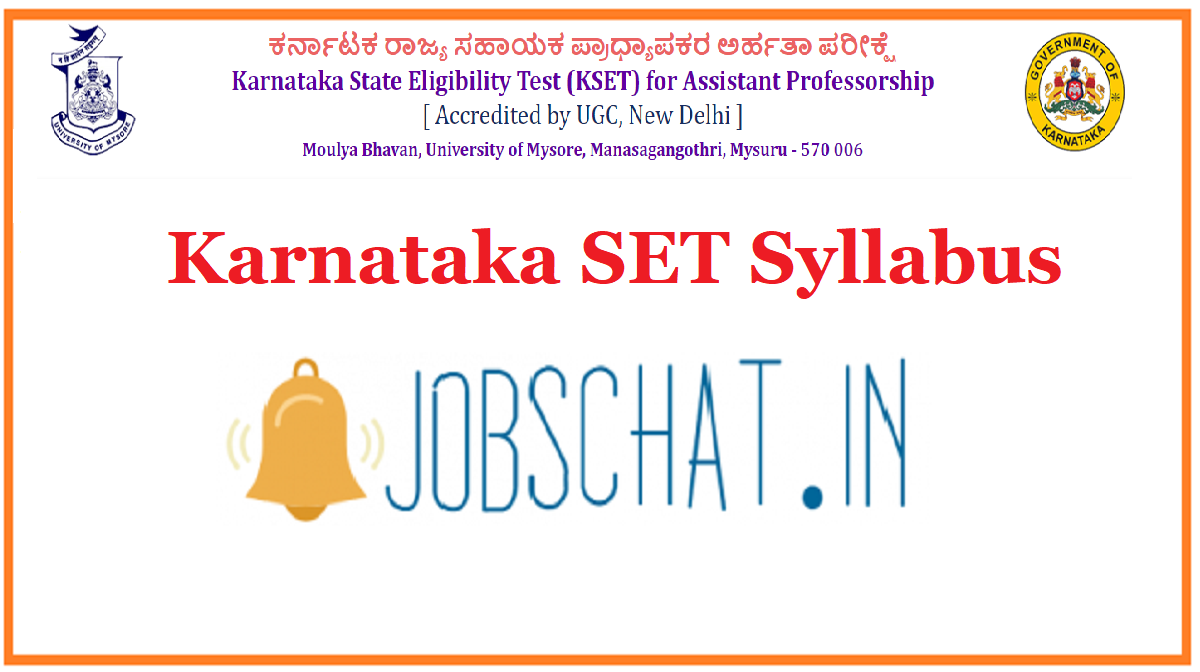 Karnataka SET Syllabus 2020| KSET Exam Pattern