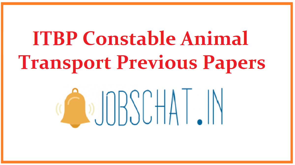 ITBP Constable Animal Transport Previous Papers PDF | Download