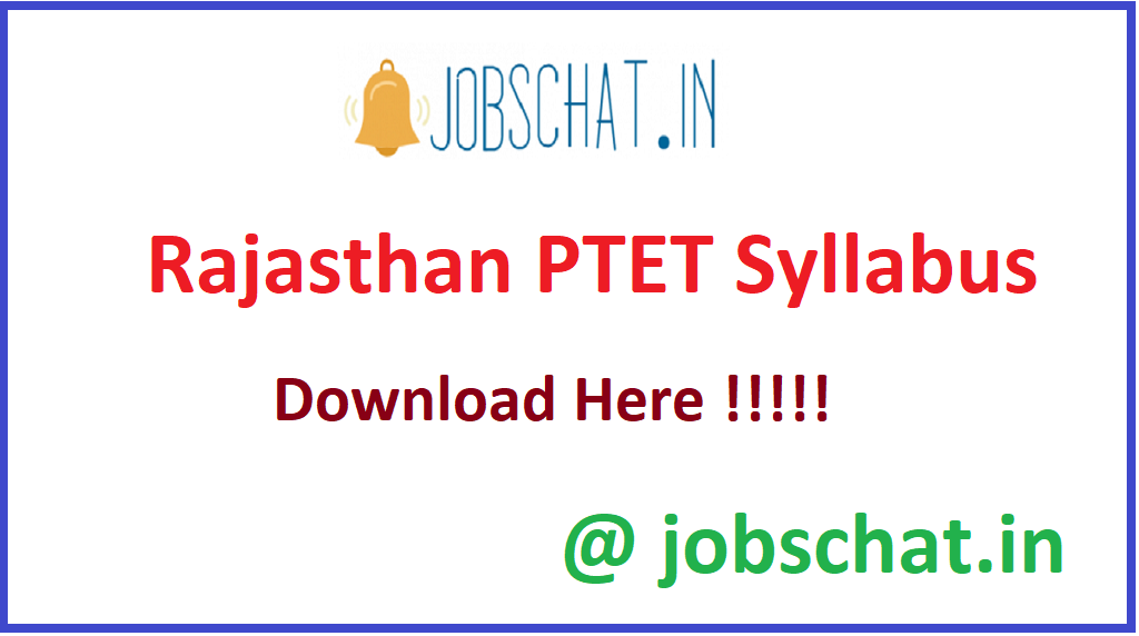 Rajasthan PTET Syllabus