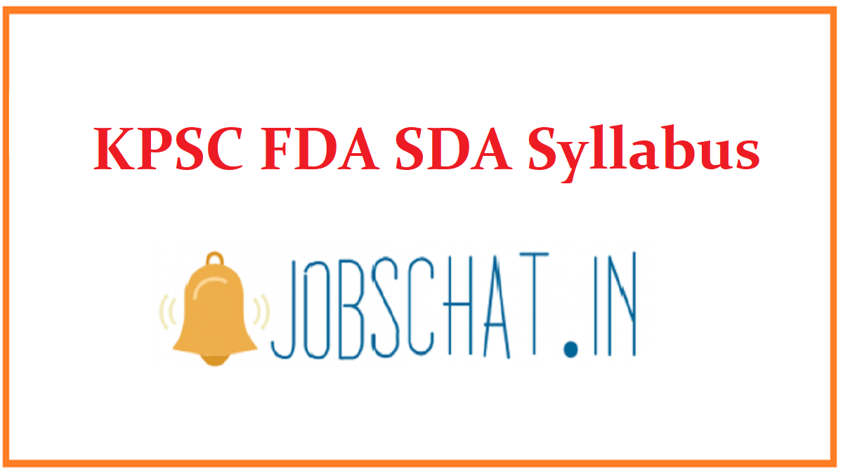 KPSC FDA SDA Syllabus