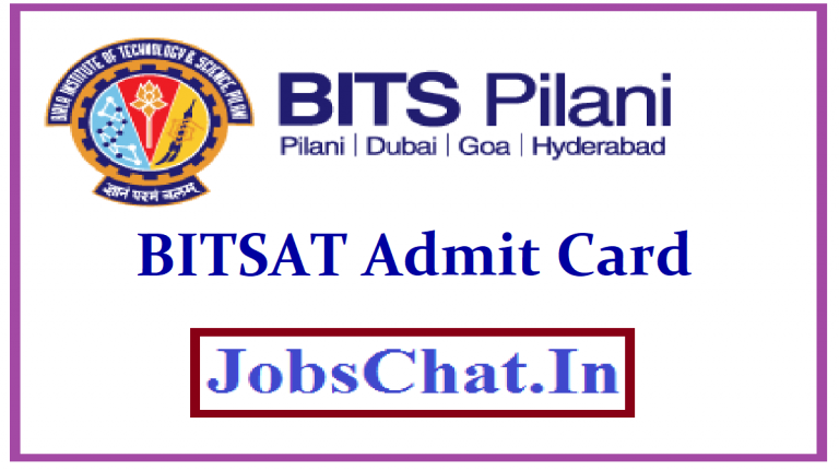 Bitsat Admit Card 2020 Bits Pilani Entrance Exam Date