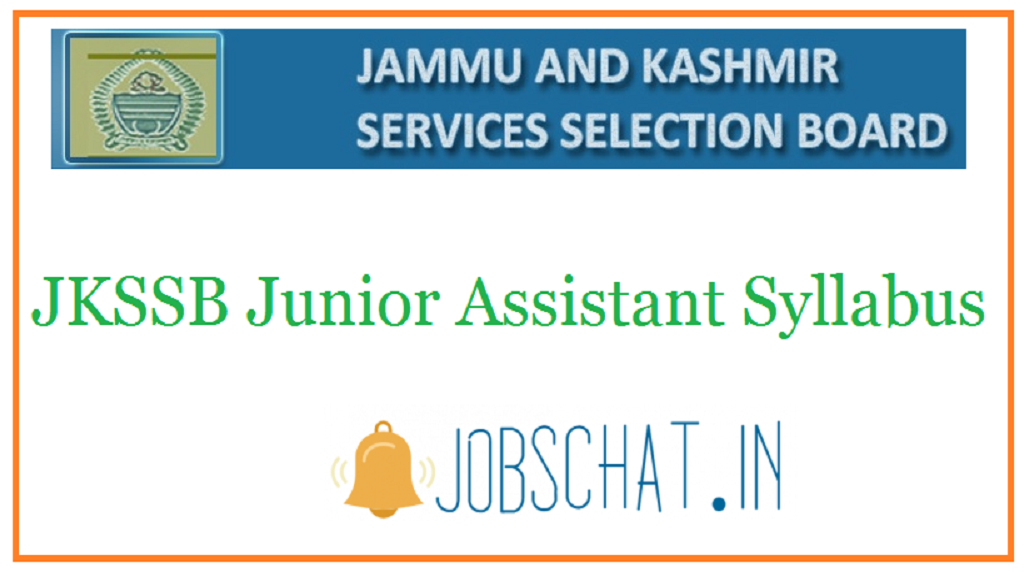 JKSSB Junior Assistant Syllabus