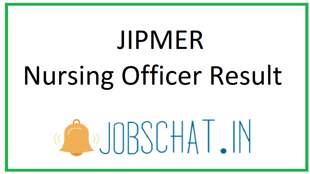 JIPMER Nursing Officer Result 