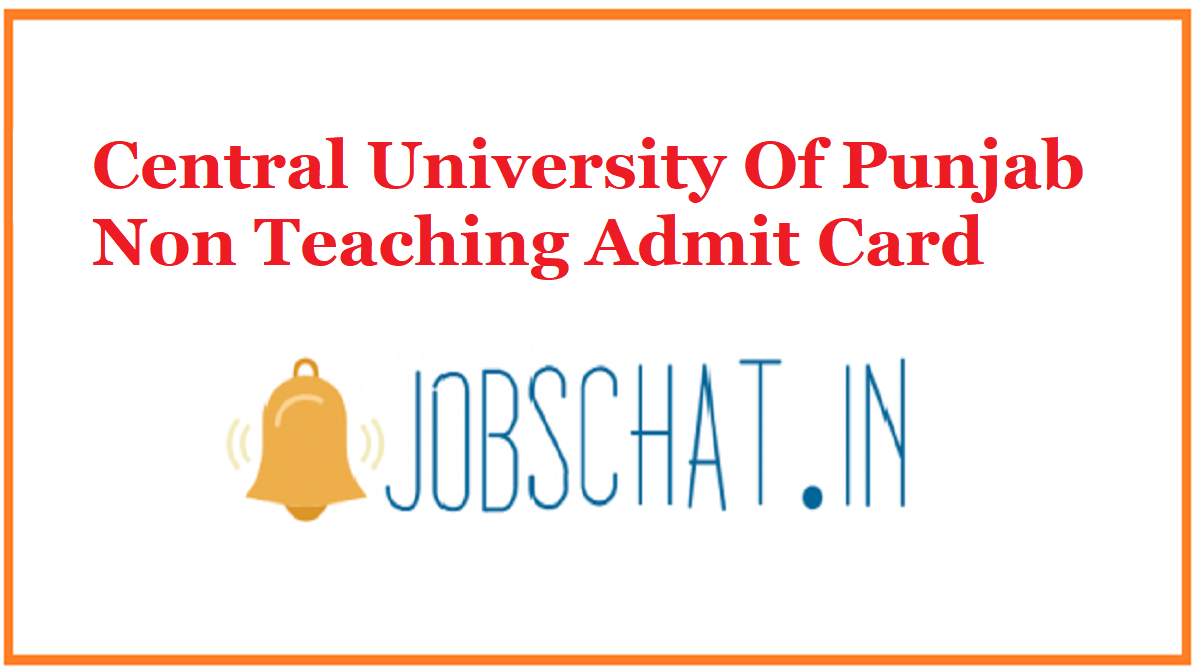 Central University Of Punjab Non Teaching Admit Card