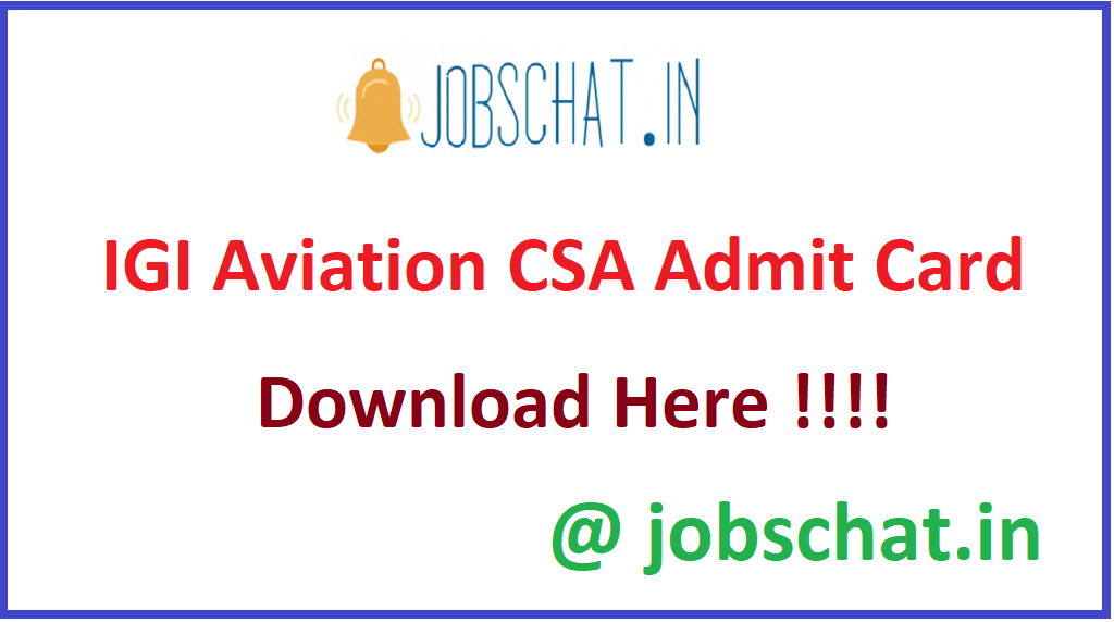 IGI Aviation CSA Admit Card