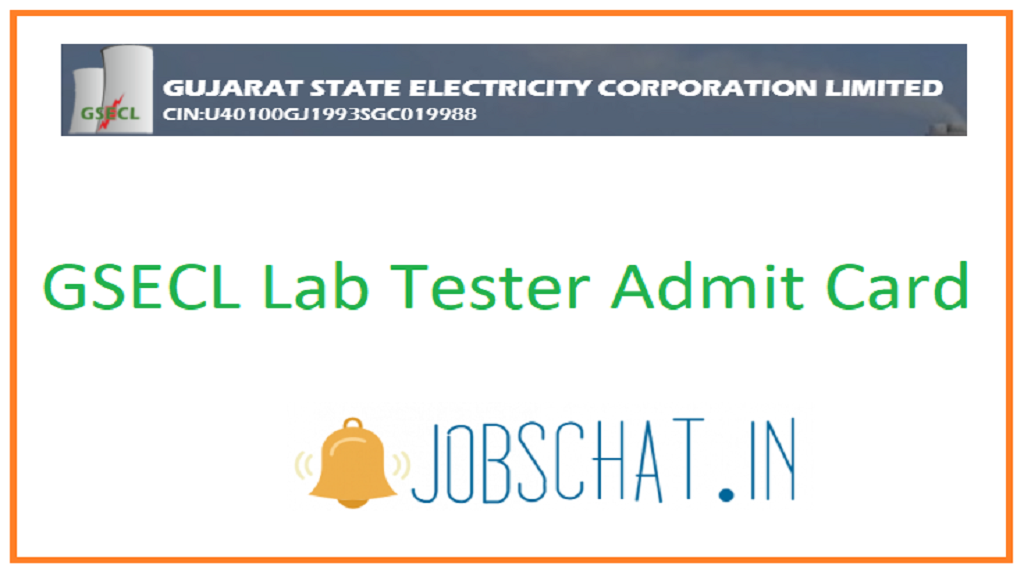 GSECL Lab Tester Admit Card