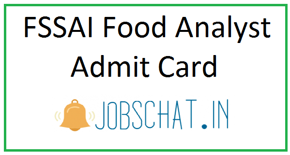 FSSAI Food Analyst Admit Card