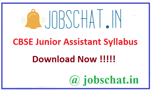 CBSE Junior Assistant Syllabus