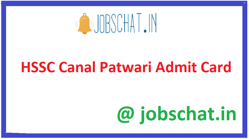 HSSC Canal Patwari Admit Card