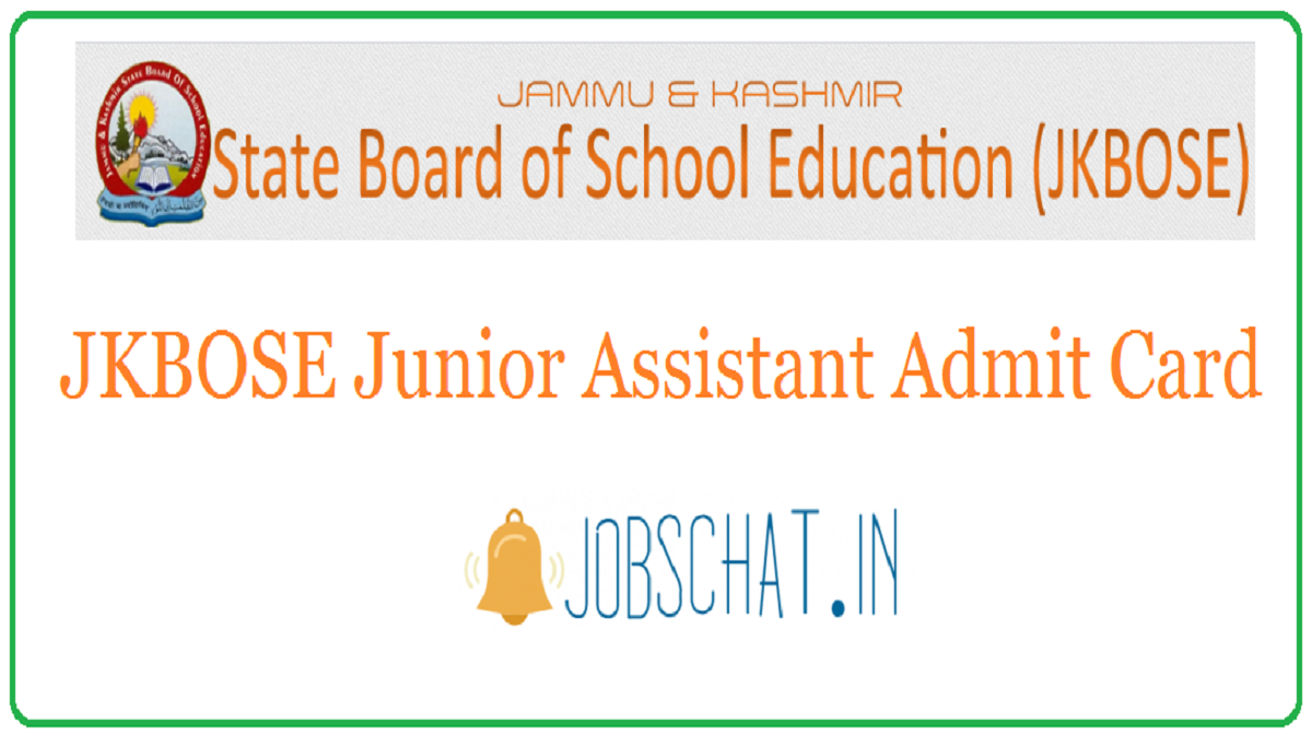 JKBOSE Junior Assistant Admit Card
