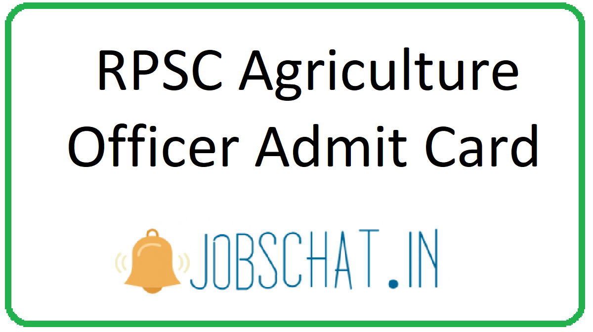 RPSC Agriculture Officer Admit Card 