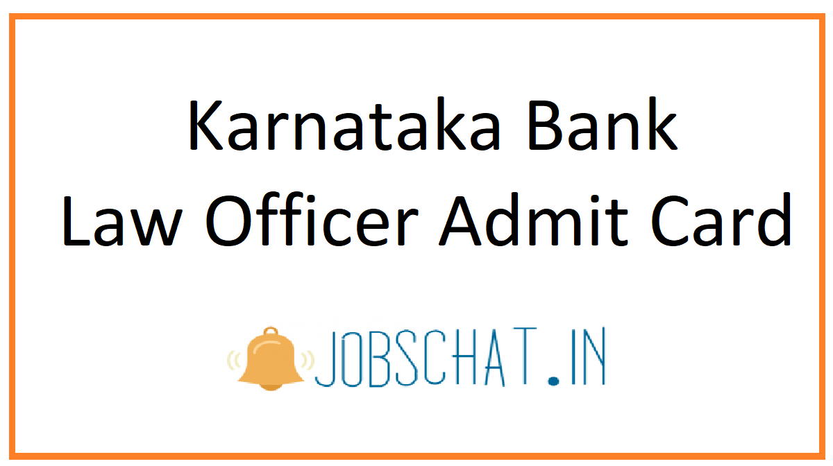 Karnataka Bank Law Officer Admit Card 