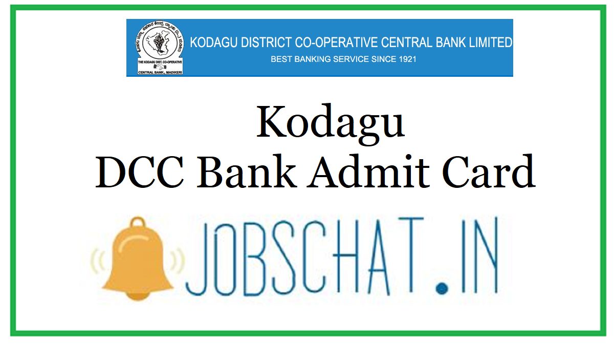 Kodagu DCC Bank Admit Card