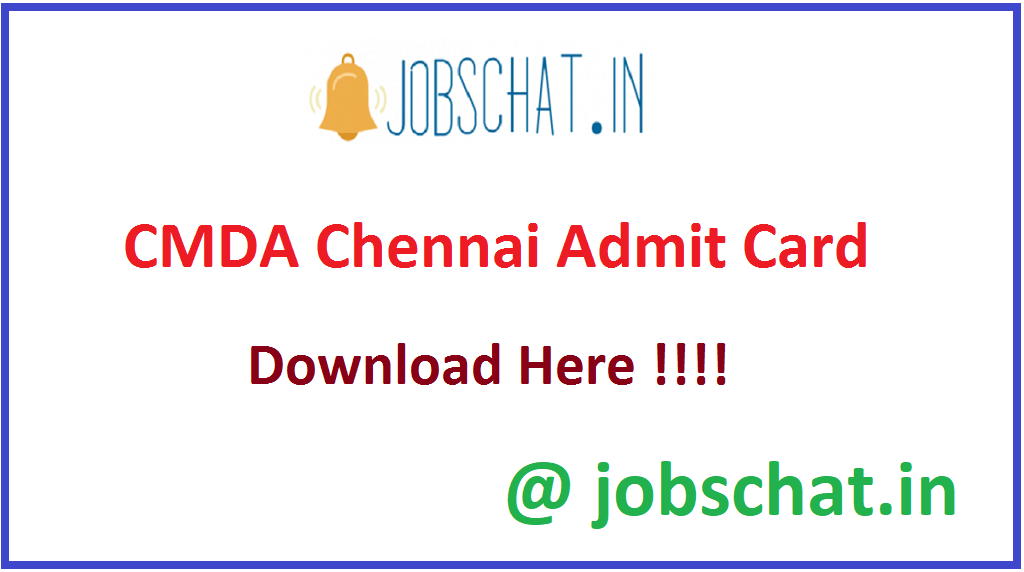 CMDA Chennai Admit Card