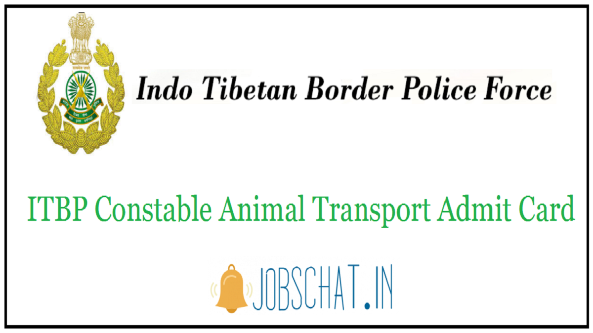ITBP Constable Animal Transport Admit Card
