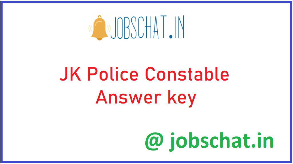 JK Police Constable Answer key 
