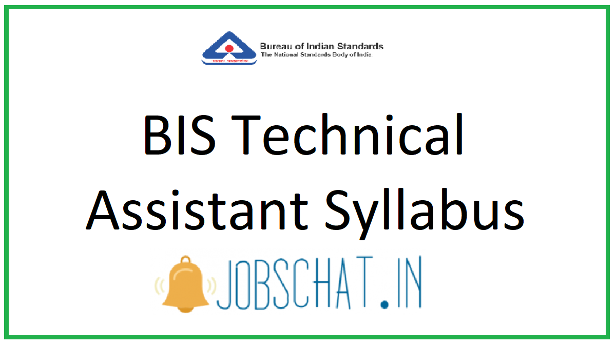 BIS Technical Assistant Syllabus