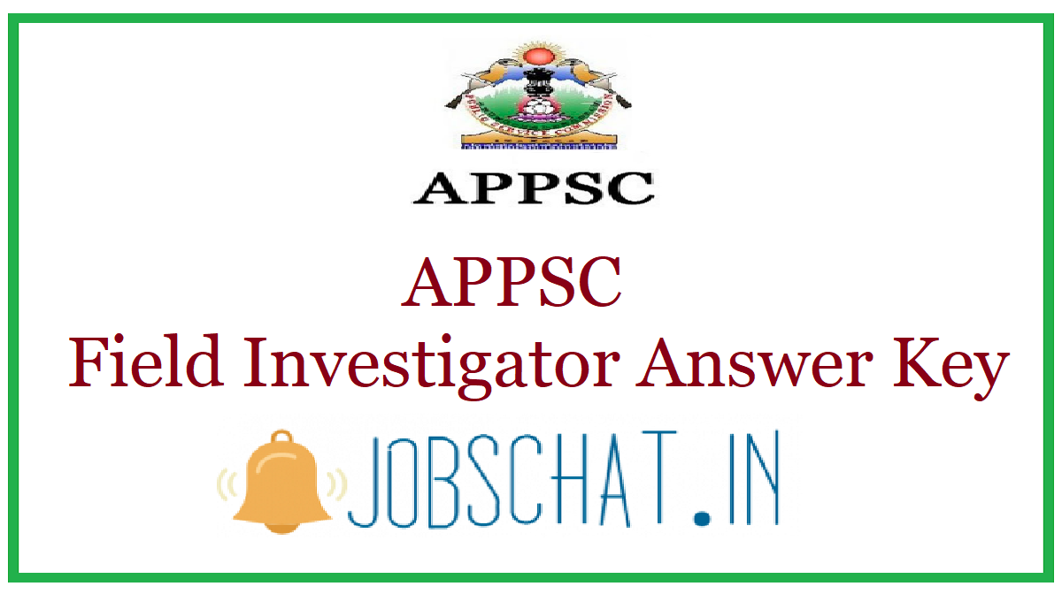 APPSC Field Investigator Answer Key 2020 Check Cut Off Marks