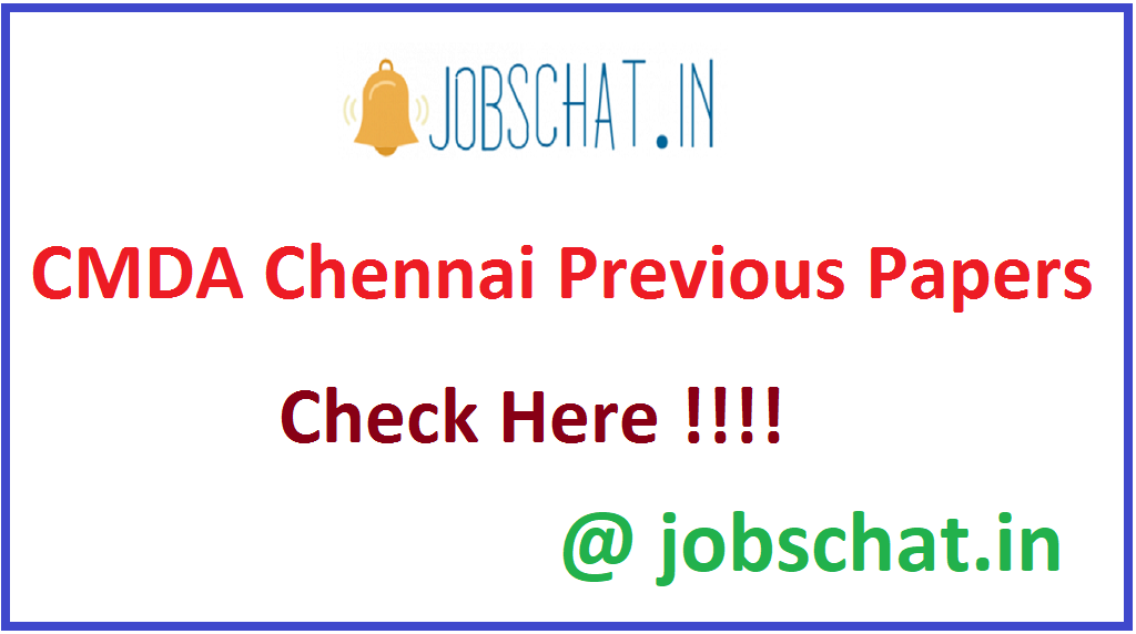 CMDA Chennai Previous Papers