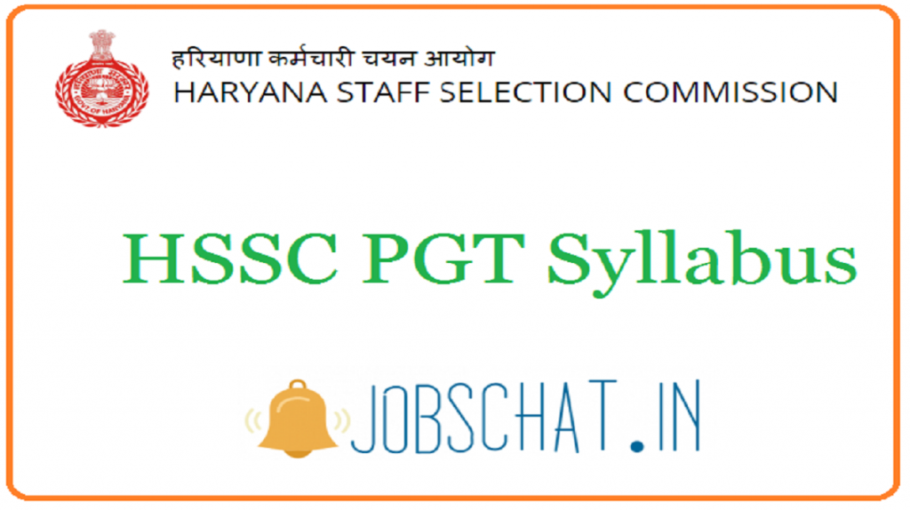 HSSC PGT Syllabus