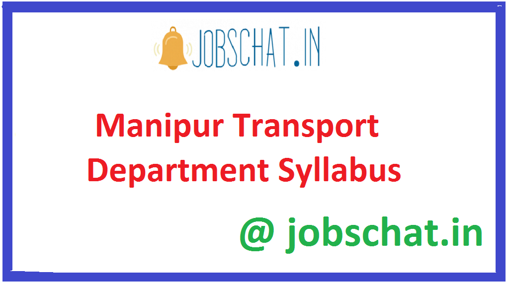 Manipur Transport Department Syllabus