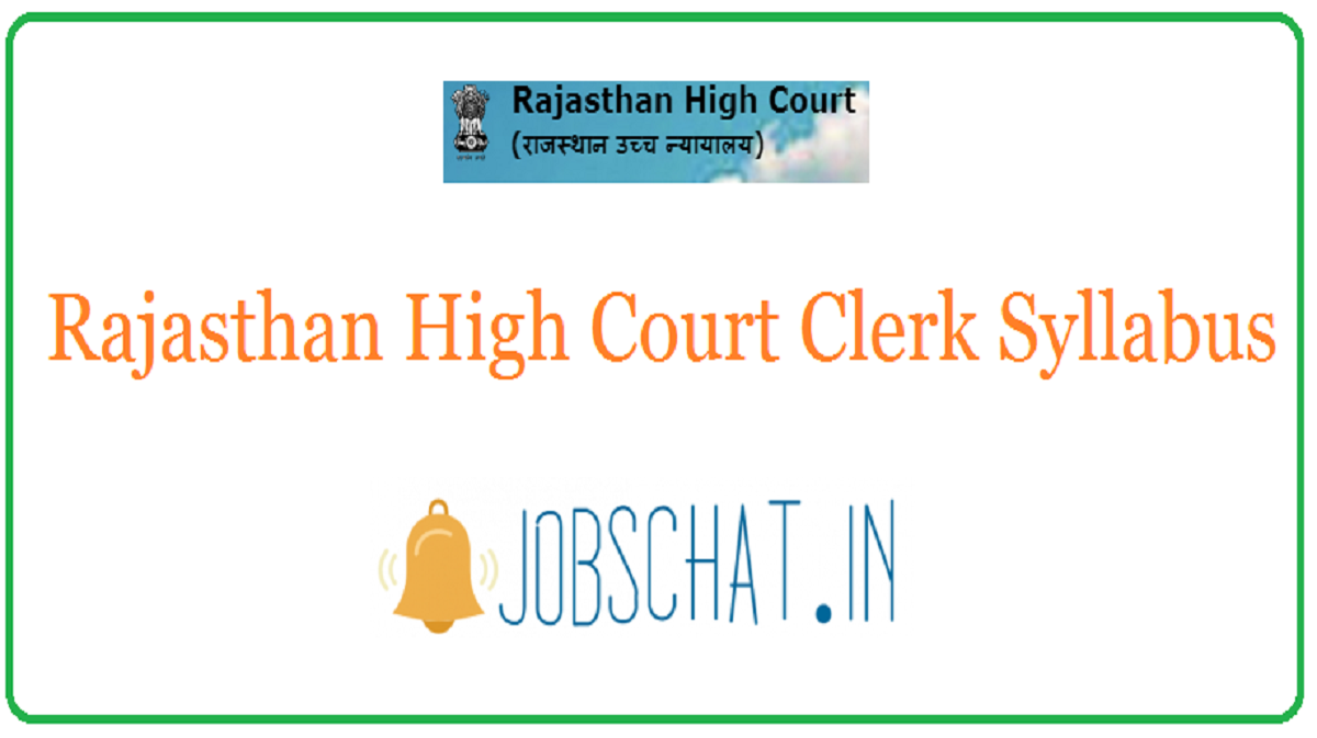 Rajasthan High Court Clerk Syllabus