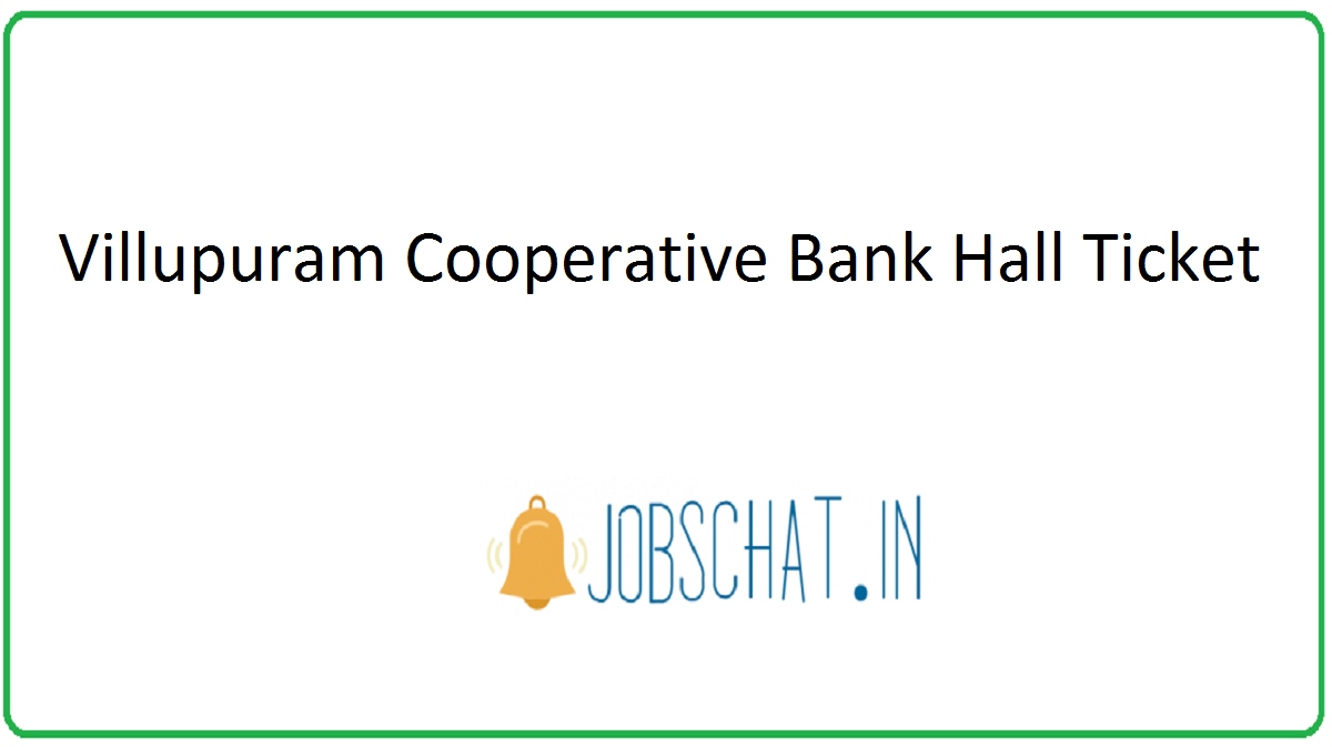 Villupuram Cooperative Bank Hall Ticket