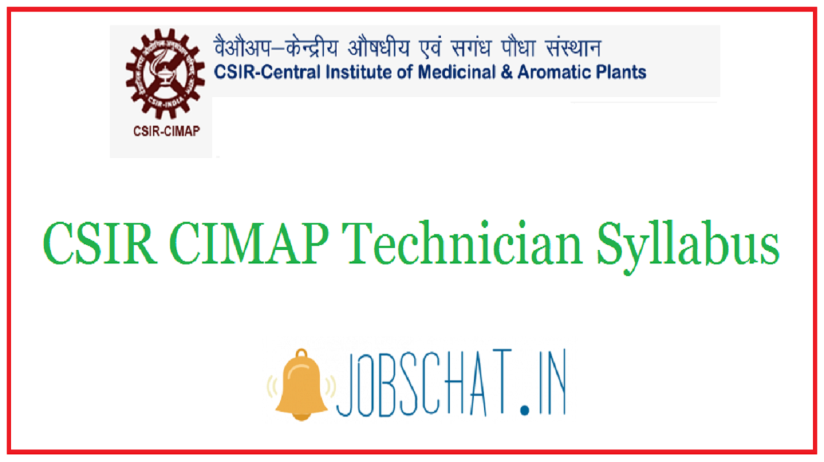 CSIR CIMAP Technician Syllabus