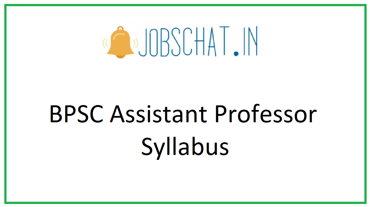 BPSC Assistant Professor Syllabus 