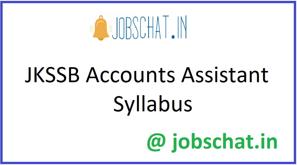 JKSSB Accounts Assistant Syllabus 