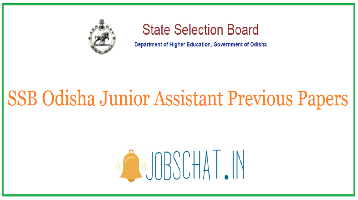 SSB Odisha Junior Assistant Previous Papers