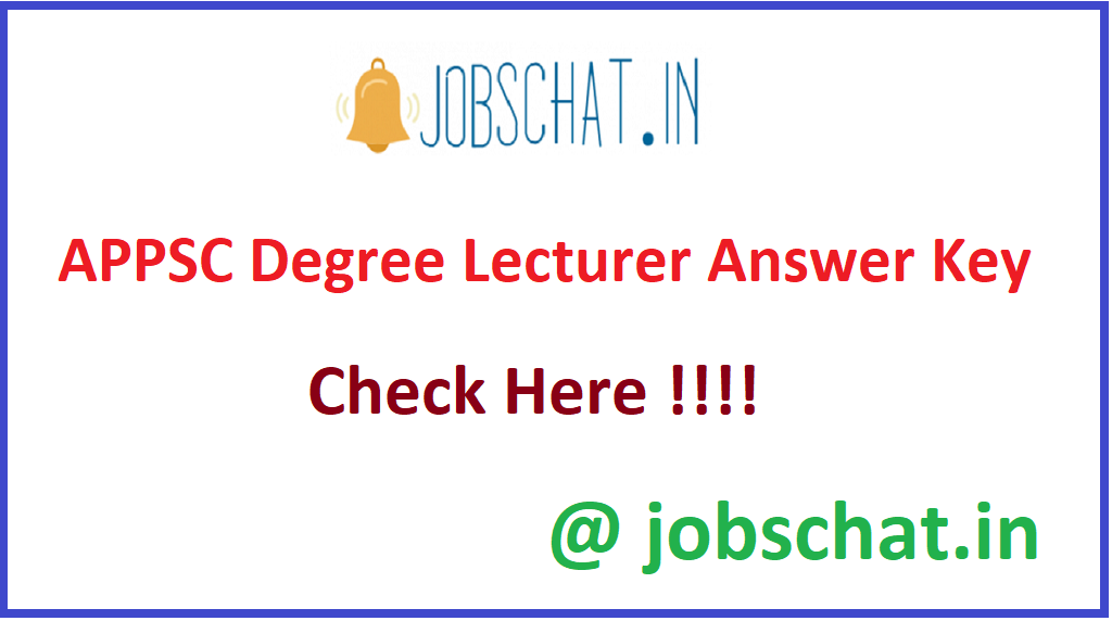 APPSC Degree Lecturer Answer Key