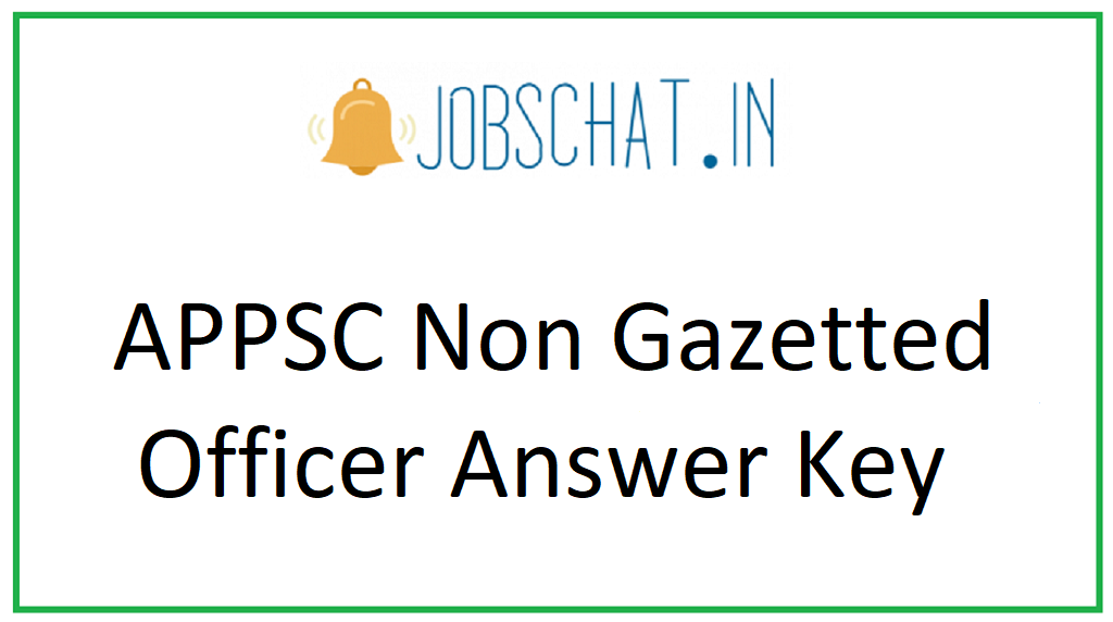 APPSC Non Gazetted Officer Answer Key 