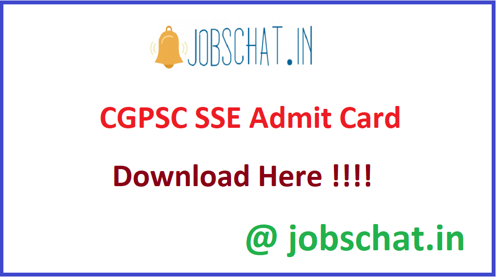 CGPSC SSE Admit Card