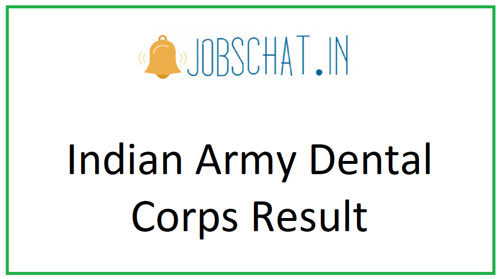 Indian Army Dental Corps Result 
