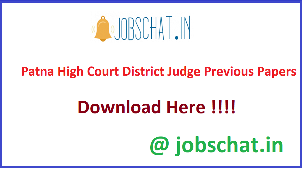 Patna High Court District Judge Previous Papers
