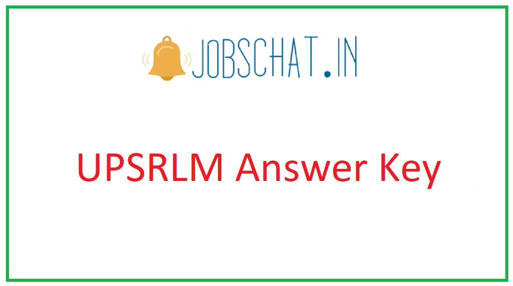 UPSRLM Answer Key