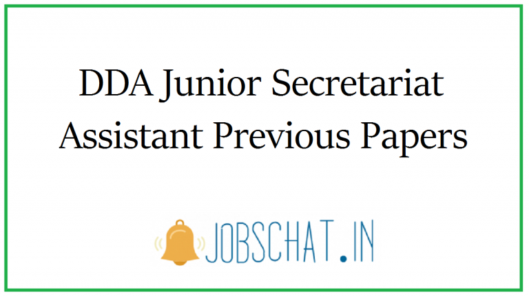 DDA Junior Secretariat Assistant Previous Papers Download Now