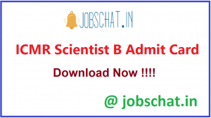 ICMR Scientist B Admit Card 2020 Out - Exam Date @ 01.11.2020