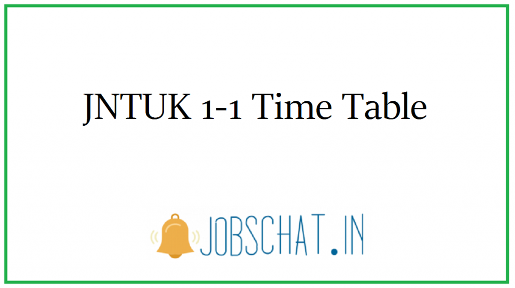 JNTUK 1-1 Time Table 