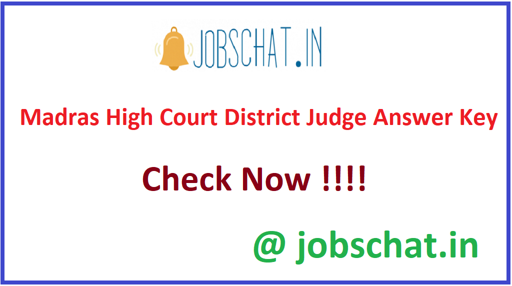 Madras High Court District Judge Answer Key