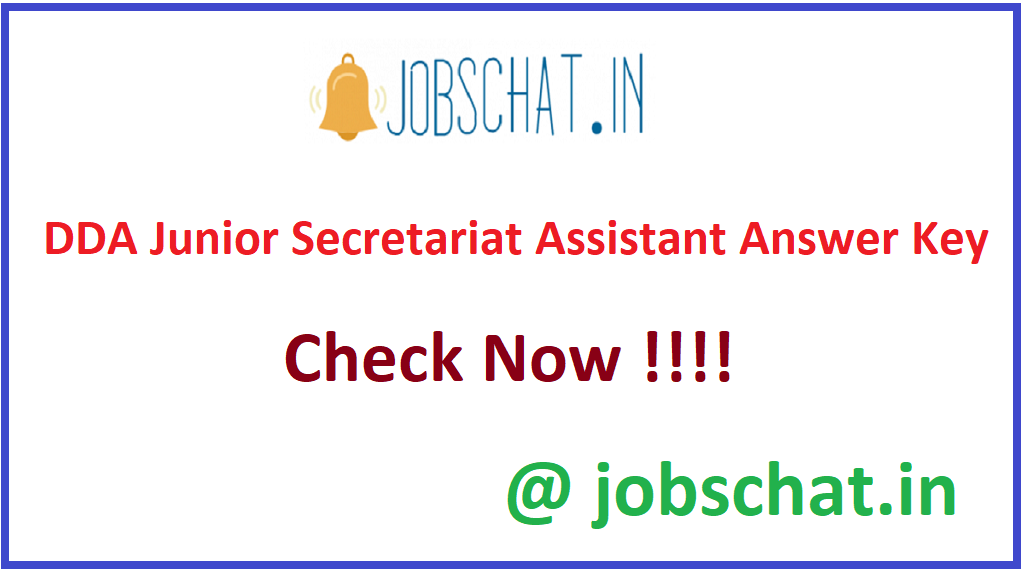 DDA Junior Secretariat Assistant Answer Key