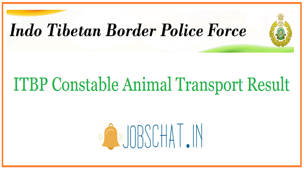 ITBP Constable Animal Transport Result 2020 (OUT) - Merit List
