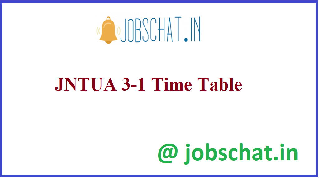 JNTUA 3-1 Time Table 