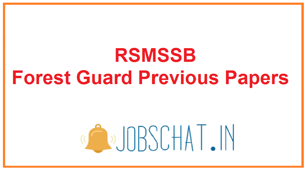 RSMSSB Forest Guard Previous Papers
